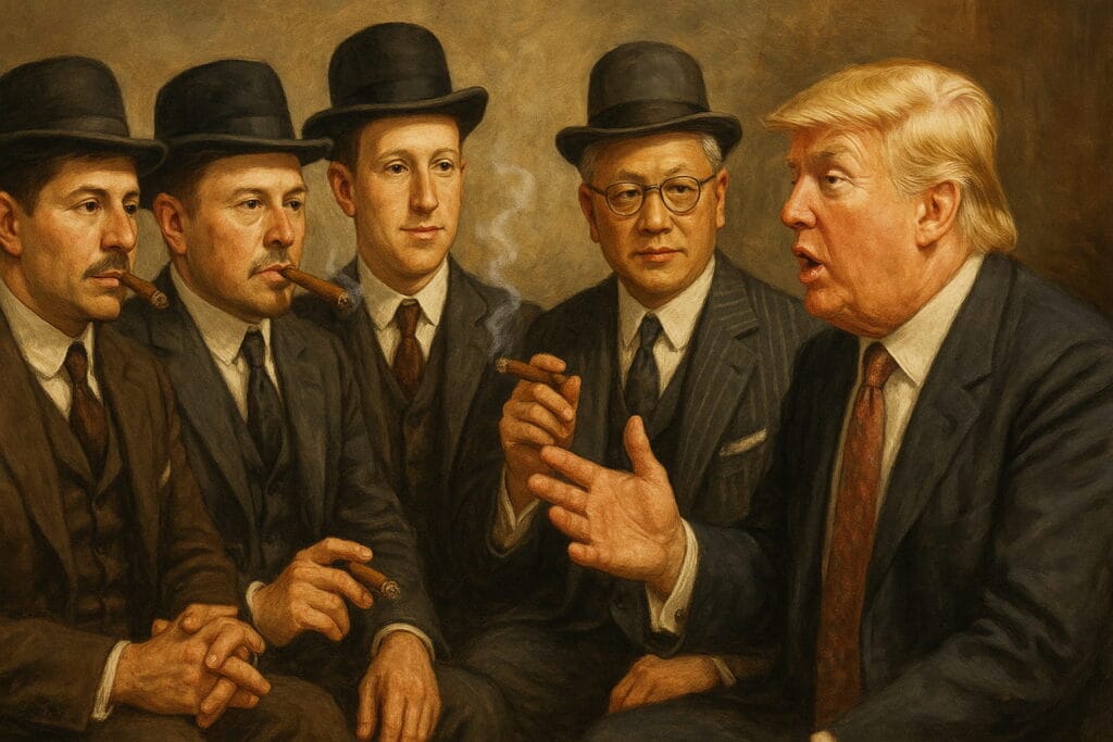 Les 10 générateurs d'images IA les plus performants 4 Illustration représentant les dirigeants de l'intelligence artificielle américaine et leur influence économique et politique