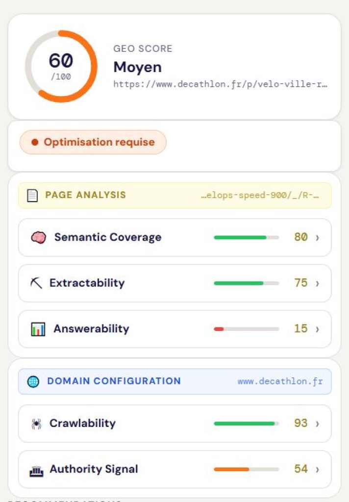 GEO auditor - free extension chrome - Generative engine Optimization
