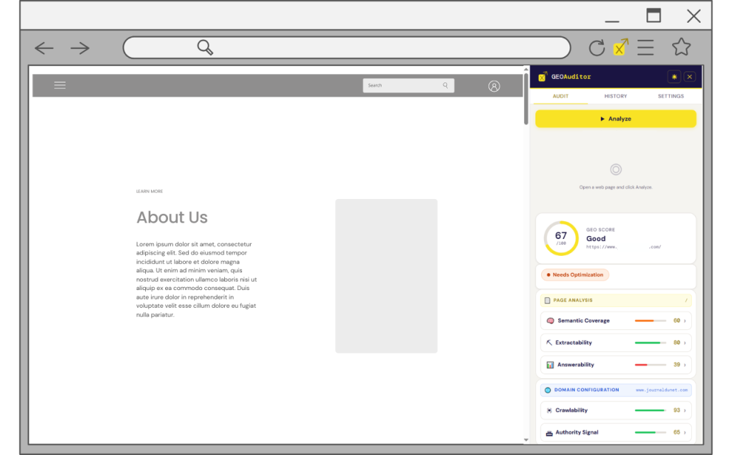 Geo auditor - Extension chrome GEO - Generative Engine Optimization