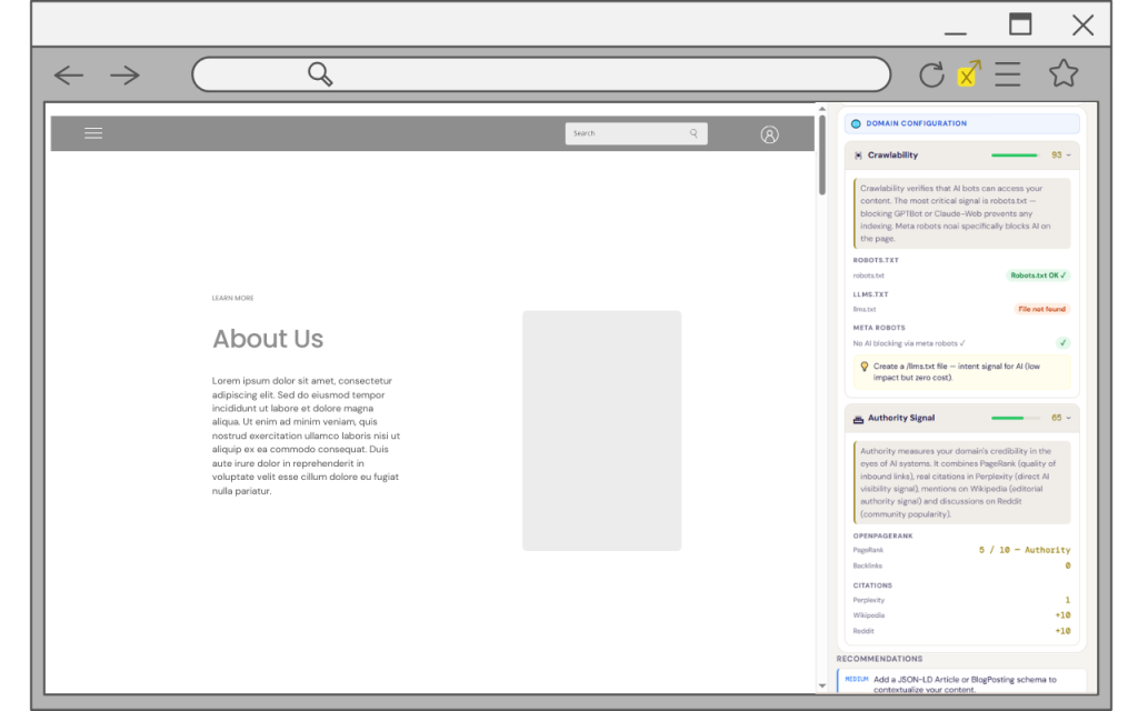 Geo auditor - Extension chrome GEO - Generative Engine Optimization