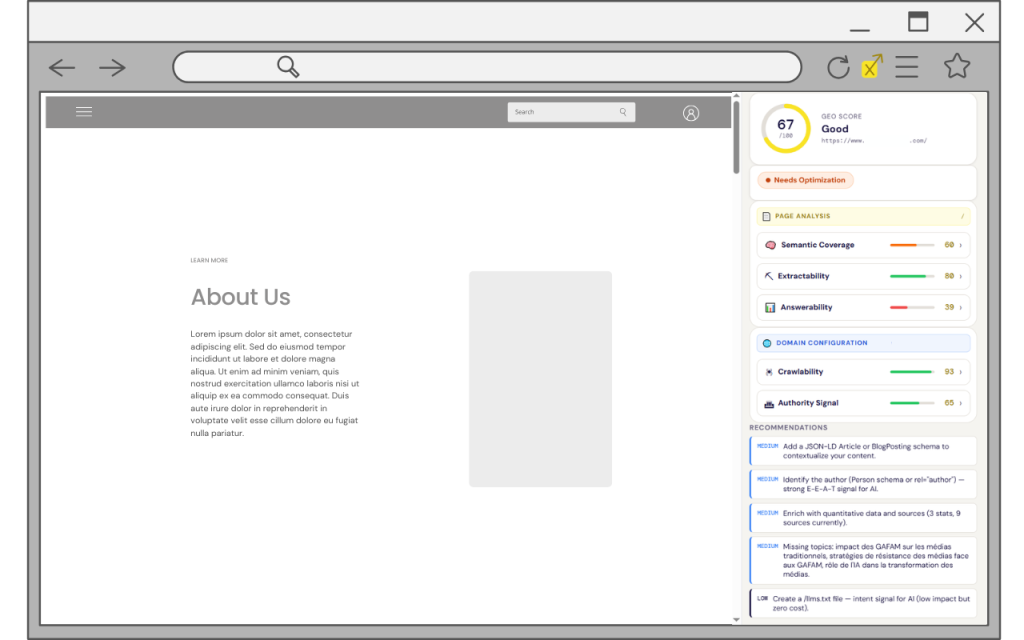 Geo auditor - Extension chrome GEO - Generative Engine Optimization