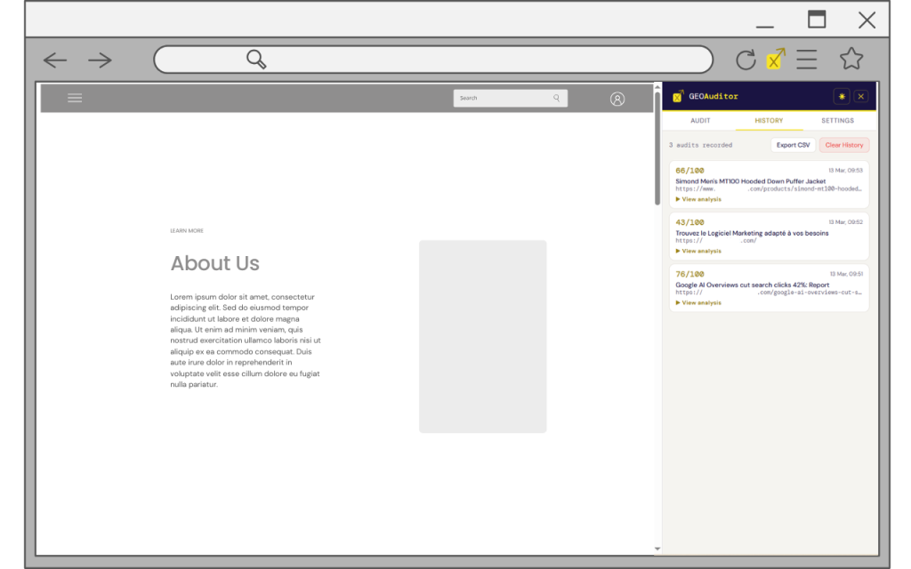 Geo auditor - Extension chrome GEO - Generative Engine Optimization