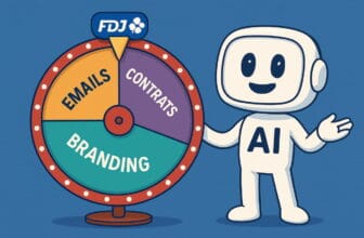 Illustration de l'automatisation IA dans l'entreprise avec des processus optimisés et des gains de productivité